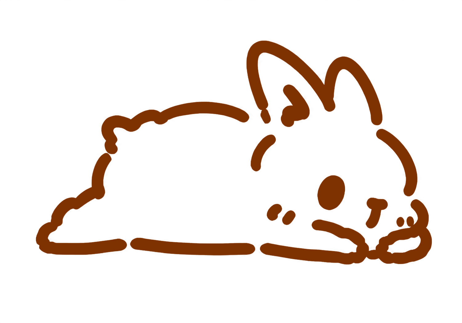 Puppy resting while choosing clay
